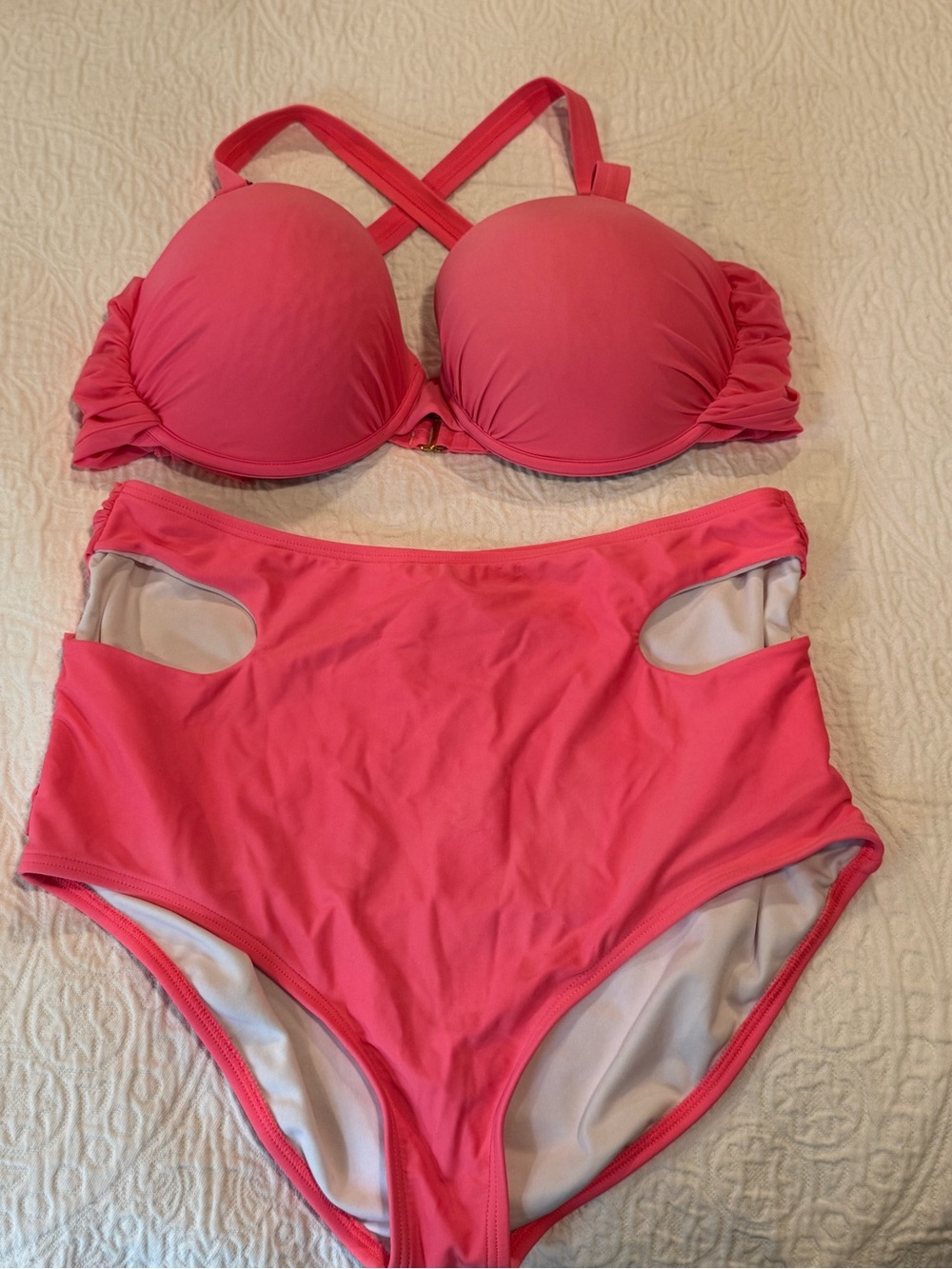 Gabifresh Swimsuits For All pink high waist bikini swim 16 18